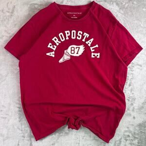 Y2K Aeropostale 87 Graphic Tee Red Spellout Logo T Shirt Mens XL Streetwear